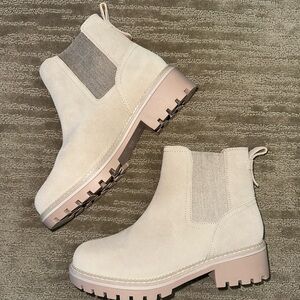 Women's Cream Ankle Boots